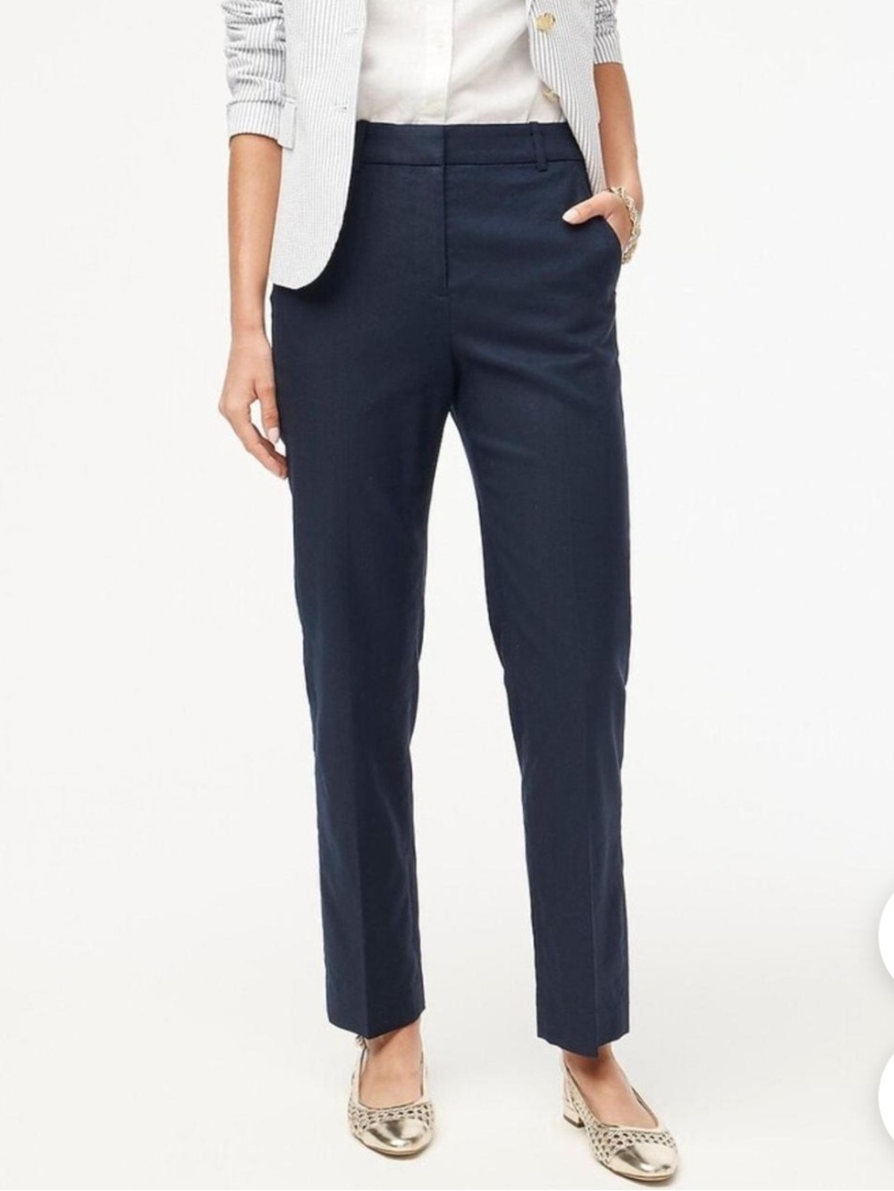 JCREW Kate straight-leg pant in stretch linen blend 4T